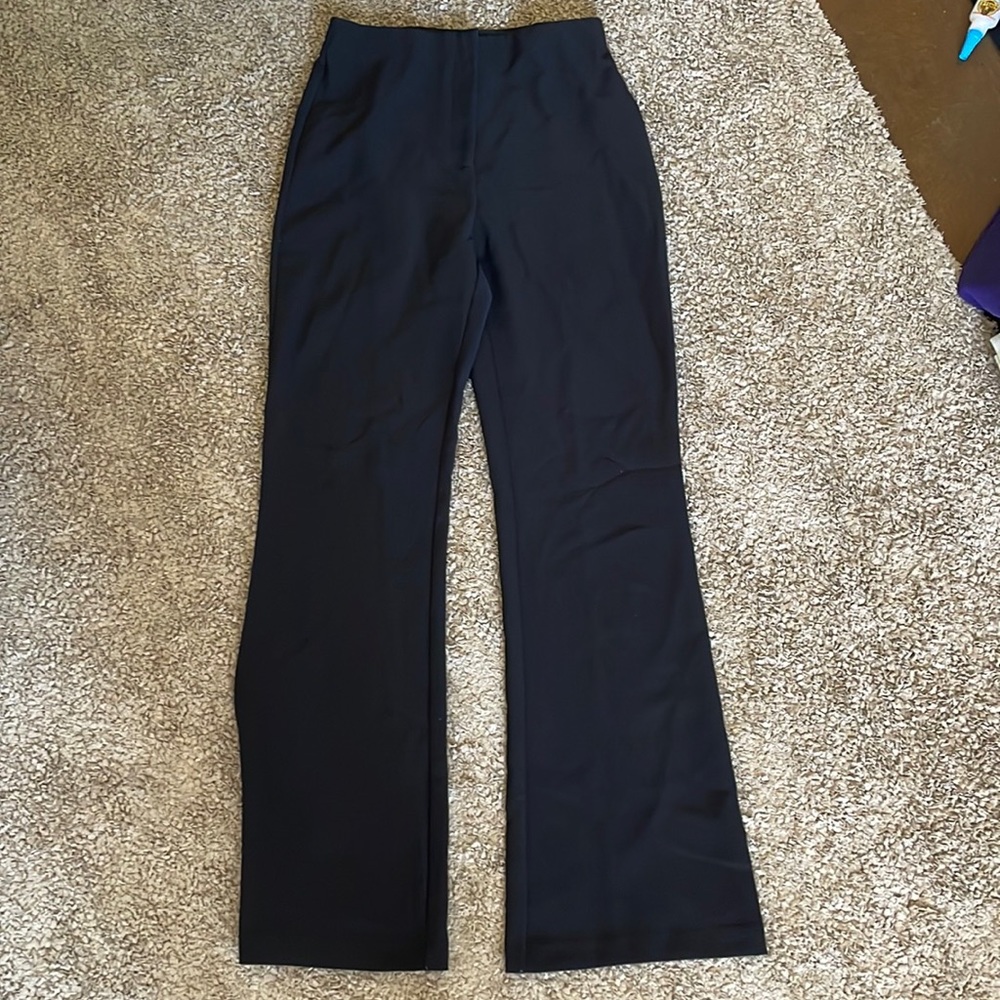 Lida Kate - High Waisted Black Pants with elastic waist and zipper closure - L
